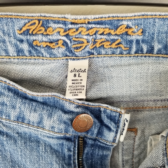 ABERCROMBIE & FITCH Emma Flare 5 Pocket Denim Jeans Sz 8L - Picture 5 of 5